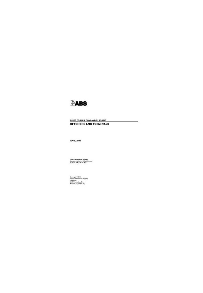 ABS Guide for Building and Classing Offshore LNG Terminals