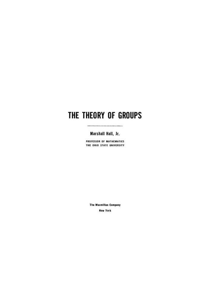 The Theory of Groups