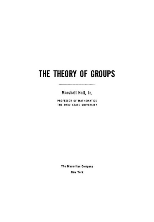 The Theory of Groups