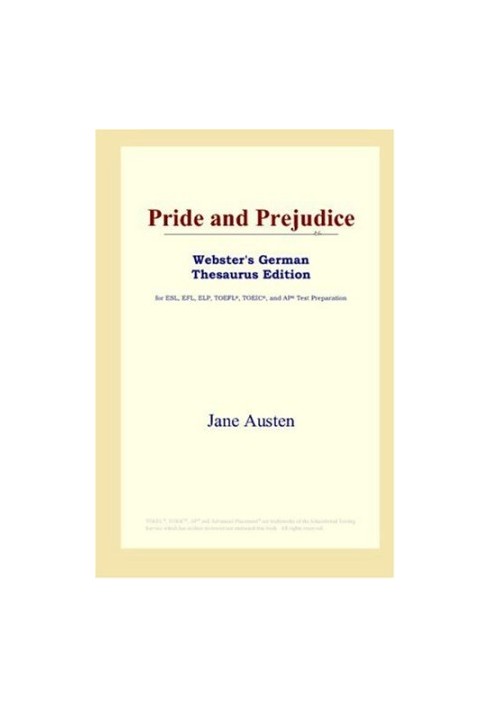 Pride and Prejudice (Webster's German Thesaurus Edition)
