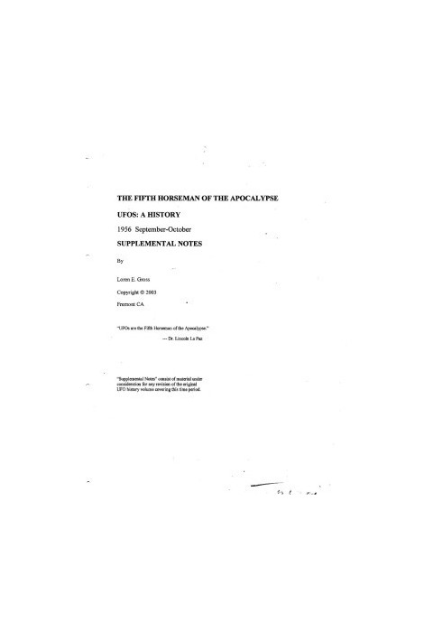UFOs: A History 1956: September - October Supplemental Notes