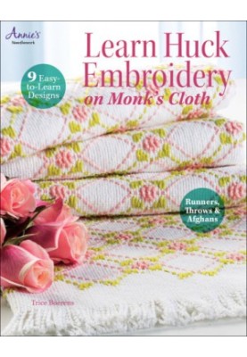 Annie's Needlework • Learn Huck Embroidery on Monk's Cloth: 9 East to Learn Designs - Afghans, Runners, & Throws