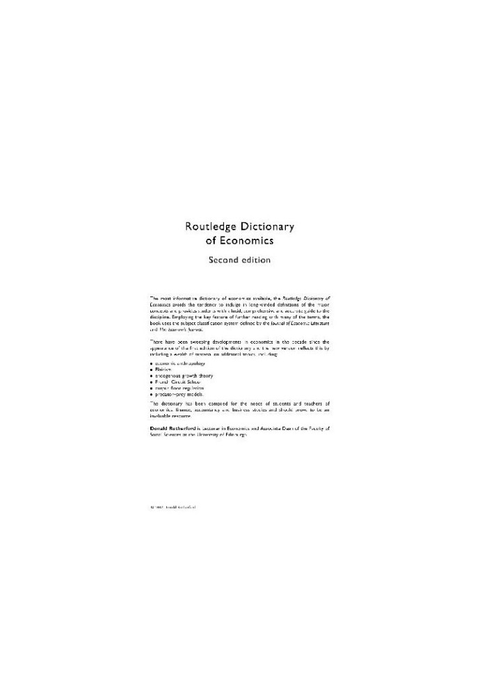 Rutherford - Dictionary of Economics
