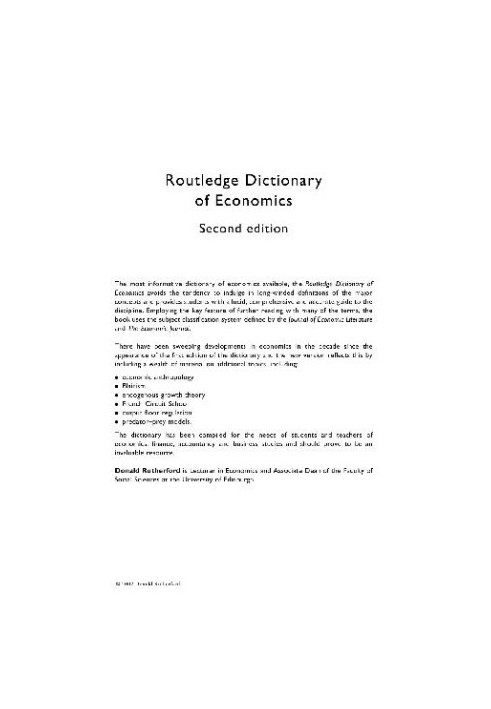 Rutherford - Dictionary of Economics