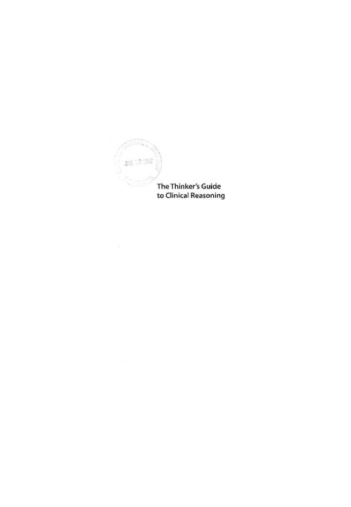The Thinker's Guide to Clinical Reasoning