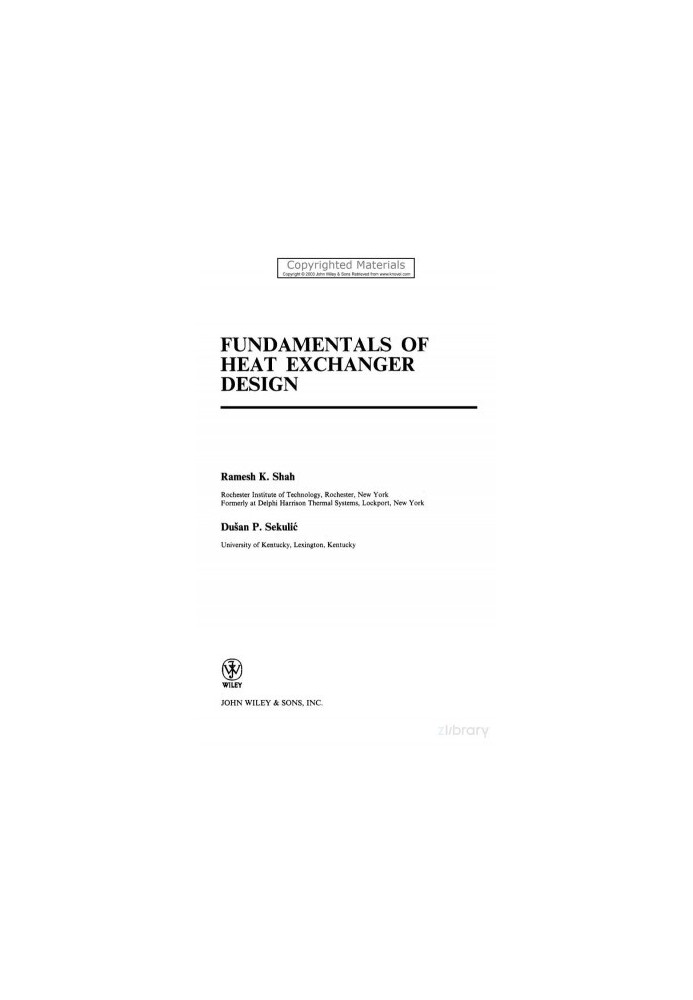 Fundamentals of Heat Exchanger Design