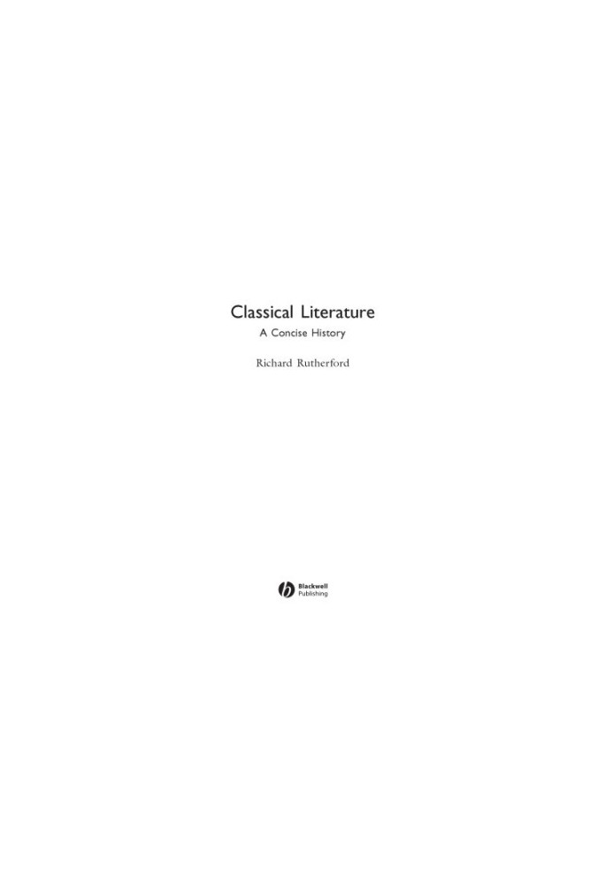 Classical Literature: a Concise History