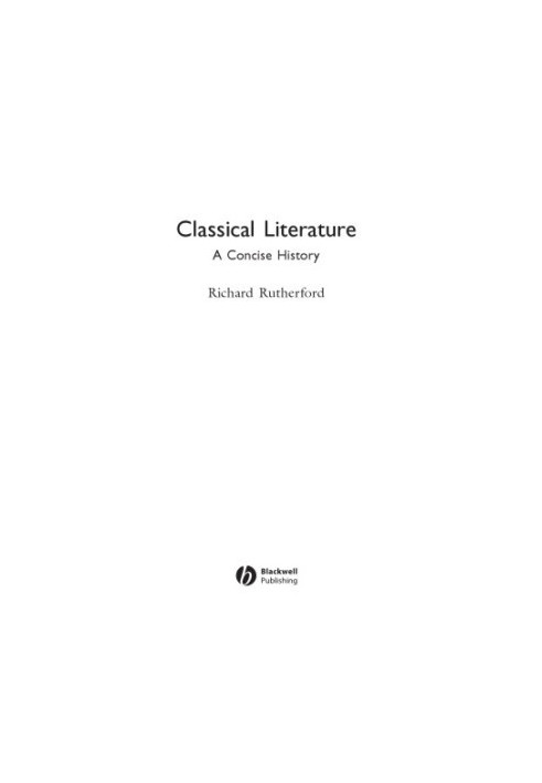 Classical Literature: a Concise History