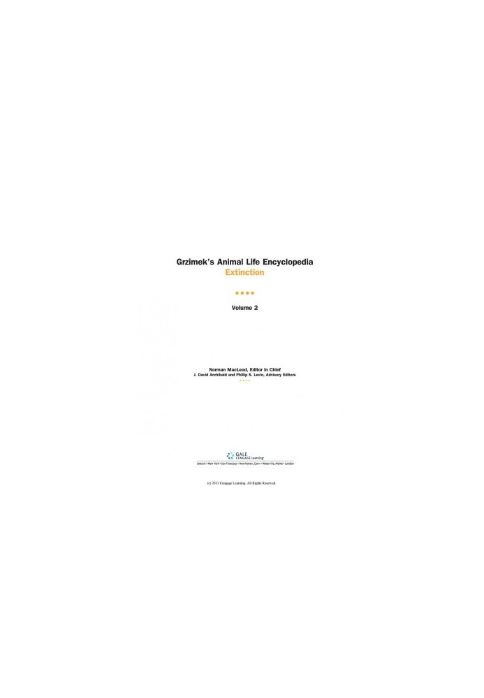 Grzimek's Animal Life Encyclopedia: Exintction (Vol. 2)