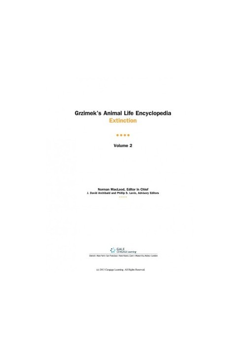 Grzimek's Animal Life Encyclopedia: Exintction (Vol. 2)