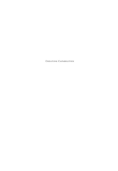 Creating Capabilities: The Human Development Approach