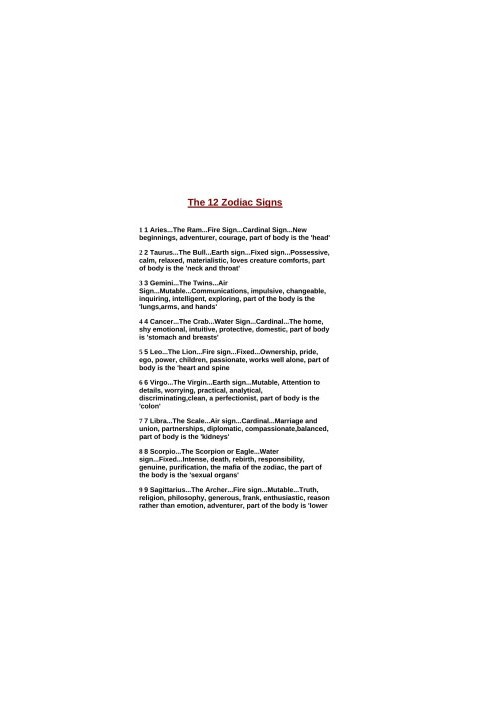 The 12 Zodiac Signs Overview (Astrology)