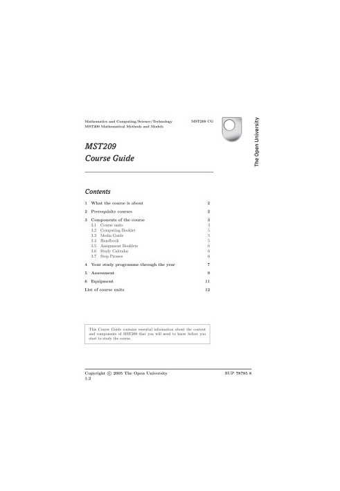 MST209 Course Guide