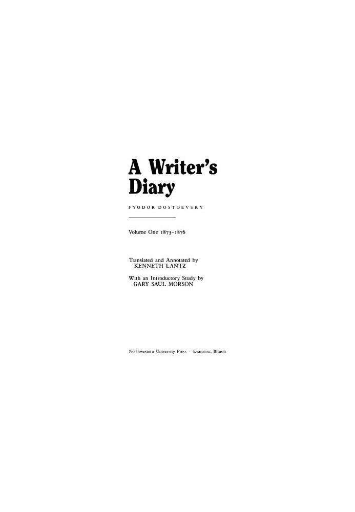 A Writer’s Diary: Volume 1, 1873-1876