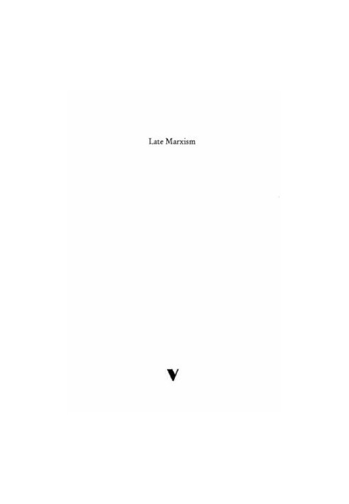 Late Marxism: Adorno or the Persistence of the Dialectic