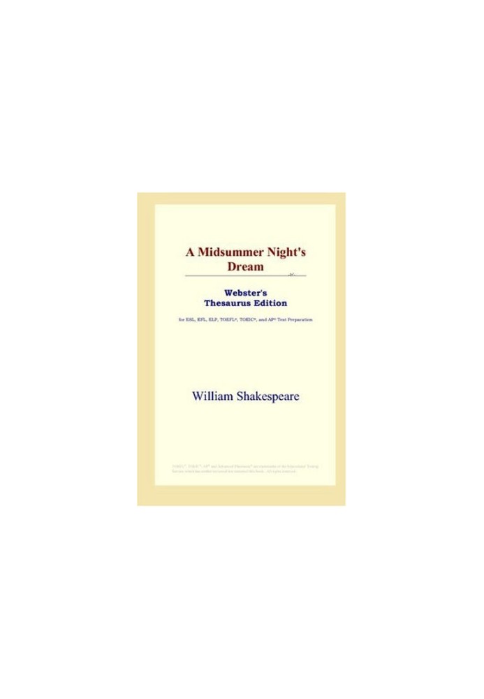 A Midsummer Night's Dream (Webster's Thesaurus Edition)