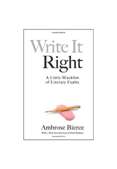 Write It Right: A Little Blacklist of Literary Faults