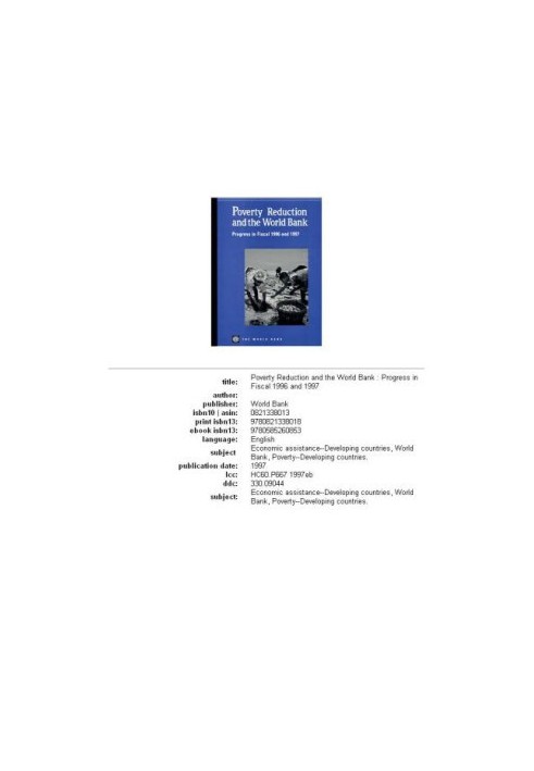 Poverty Reduction, the World Bank - Progress in Fiscal 1996, 1997