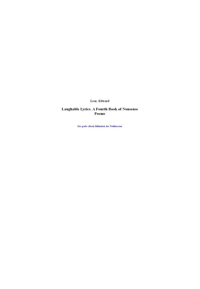 [Nonsense Books 04] • Laughable Lyrics