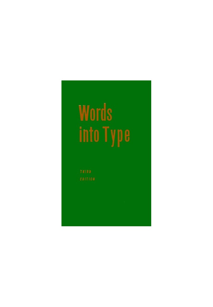Words into type 3rd Edition