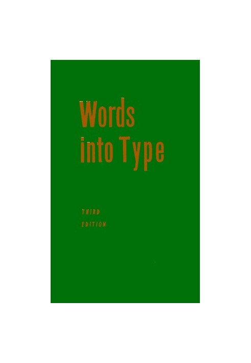Words into type 3rd Edition