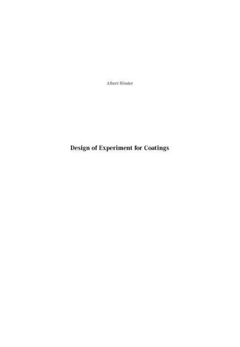 Design of Experiments for Coatings