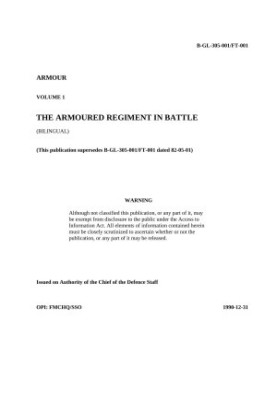 ARMOUR, VOLUME 1, THE ARMOURED REGIMENT IN BATTLE