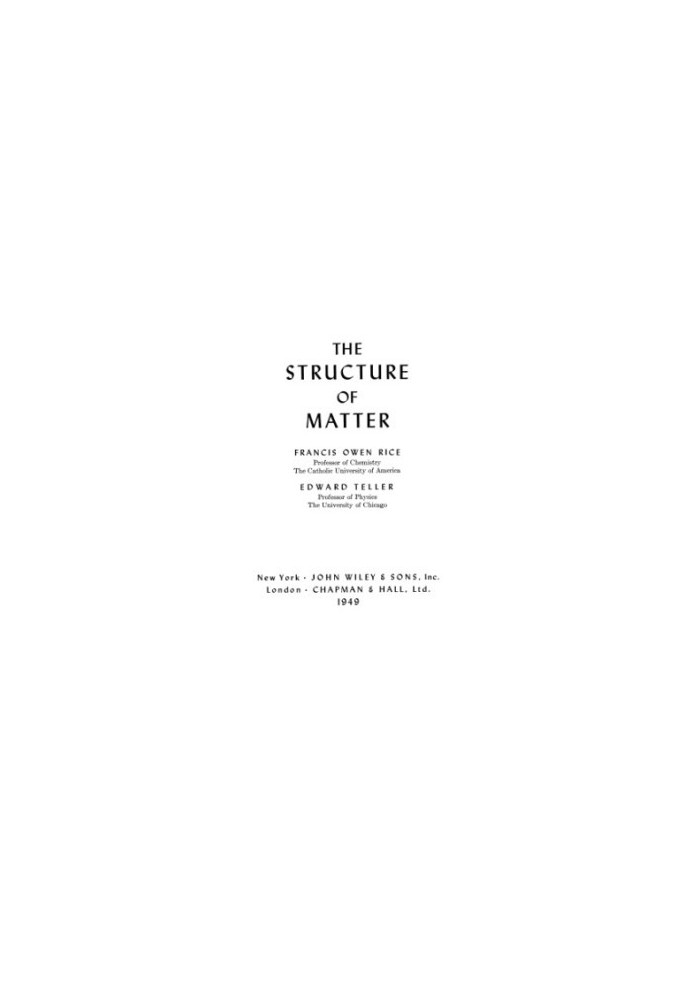 The structure of matter