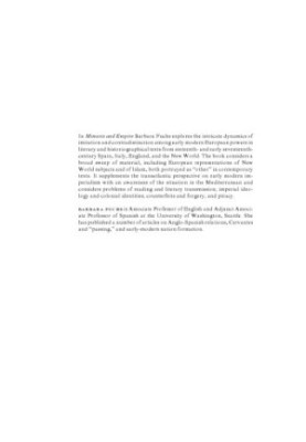 Mimesis and Empire: The New World, Islam, and European Identities