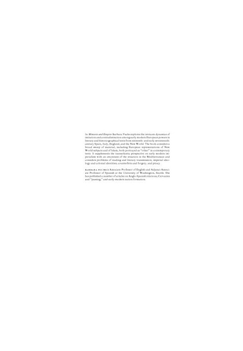 Mimesis and Empire: The New World, Islam, and European Identities