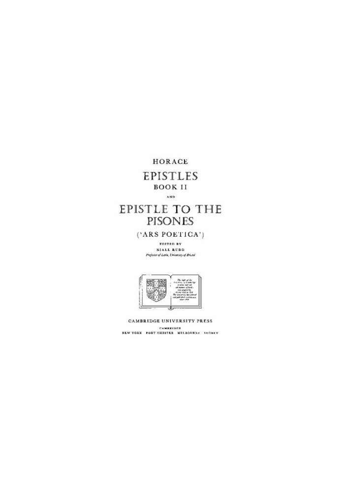 Horace - Epistles book II and Epistle to the Pisones (Ars poetica)