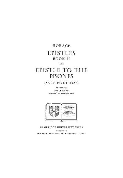 Horace - Epistles book II and Epistle to the Pisones (Ars poetica)
