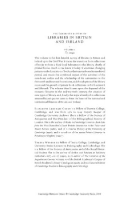 The Cambridge History of Libraries in Britain and Ireland - Volume 1, To 1640