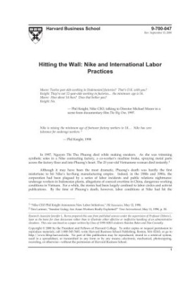 Hitting the Wall: Nike and International Labor Practices
