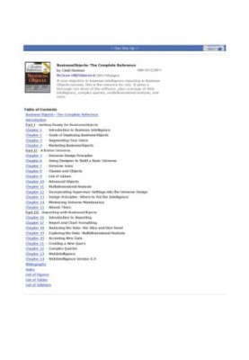 Business Objects: the complete reference