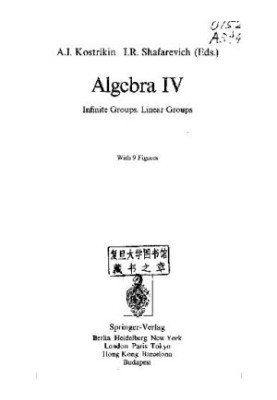 Algebra IV: infinite groups, linear groups