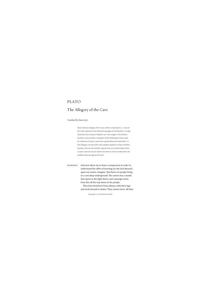 Plato: The Allegory of the Cave