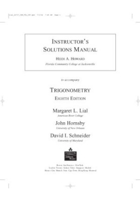 Instructor's Solutions Manual to accompany Trigtonometry