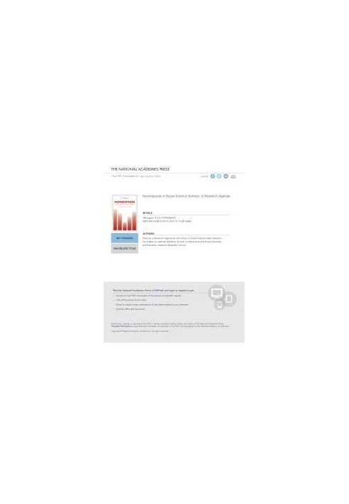 Nonresponse in Social Science Surveys : A Research Agenda