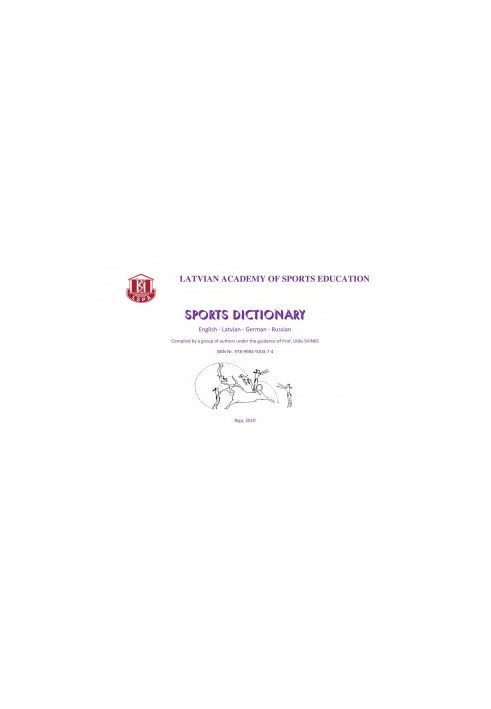 Sports dictionary: English - Latvian - German - Russian
