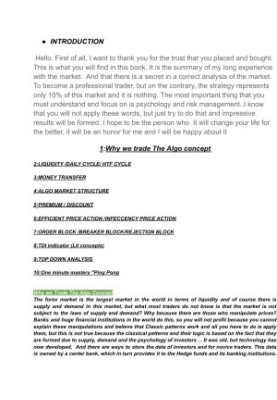 Smart Money Concepts - ICT Trading Concepts - The Algo Concepts - Trading E-Book Forex - Crpyto Trade Book