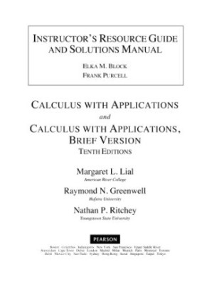 Instructor's Solutions Manual to Calculus with Applications