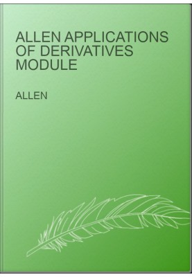 Allen Applications Of Derivatives Module