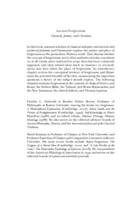Ancient Forgiveness Classical, Judaic, and Christian