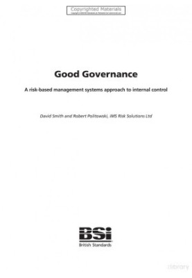 Good Governance - A Risk-Based Management Systems Approach to Internal Control