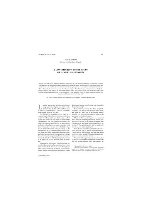A contribution to the study of lamellar armours
