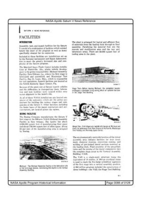 NASA Apollo Program Historical Information. Apollo Saturn V News Reference