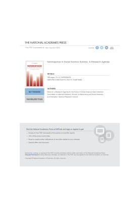 Nonresponse in Social Science Surveys : A Research Agenda