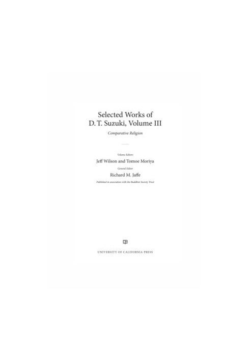 Selected works of D.T. Suzuki. Volume III, Comparative religion