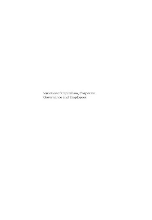 Varieties of capitalism, corporate governance and employment systems